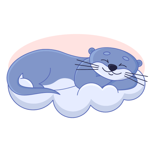 an otter sleeping on a cloud